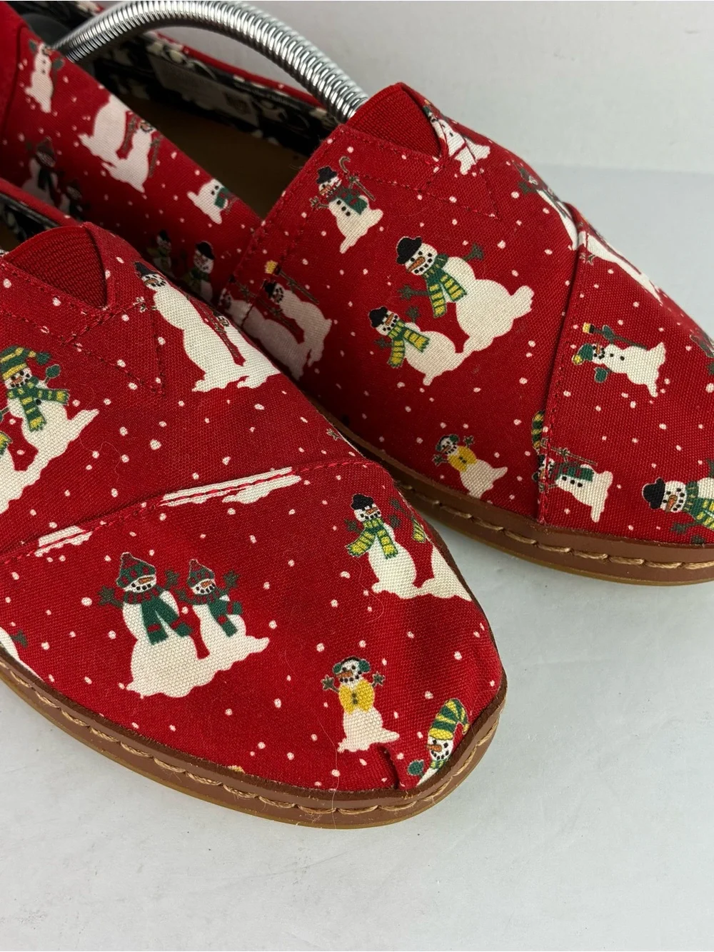 Toms Christmas Print Theme Canvas Flats